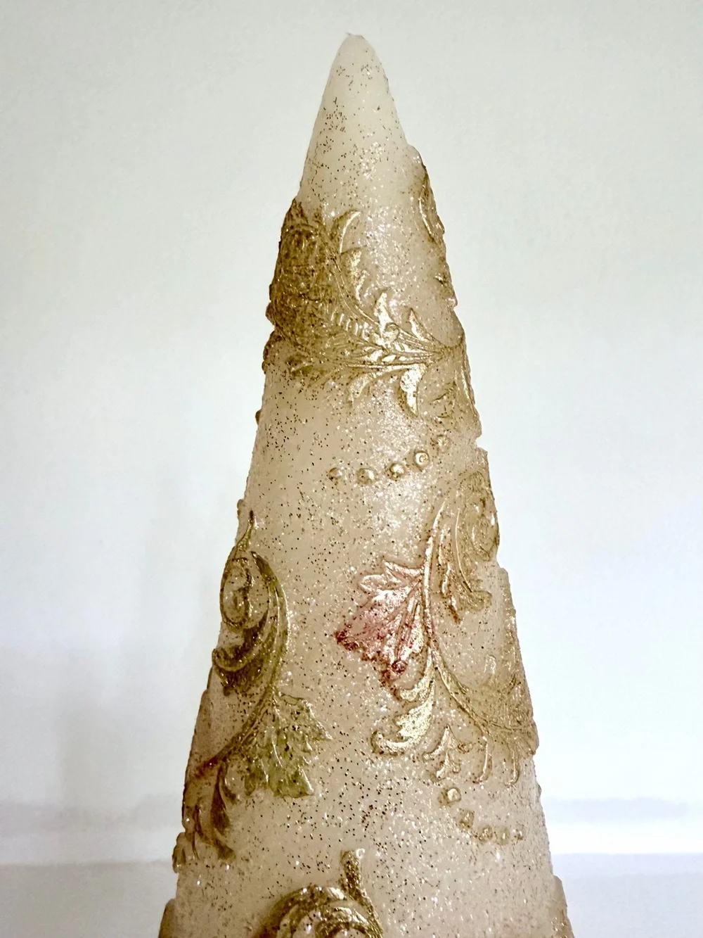 Three Illuminating Gold Wax Holiday Cone Trees - Picture 12 of 16